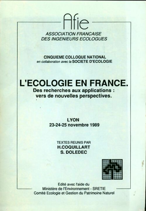Livrenpoche : L'écologie en France. Des recherches aux applications - Collectif - Livre
