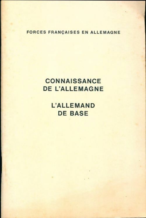 Livrenpoche : Connaissance de l'Allemagne. L'allemand de base - Collectif - Livre