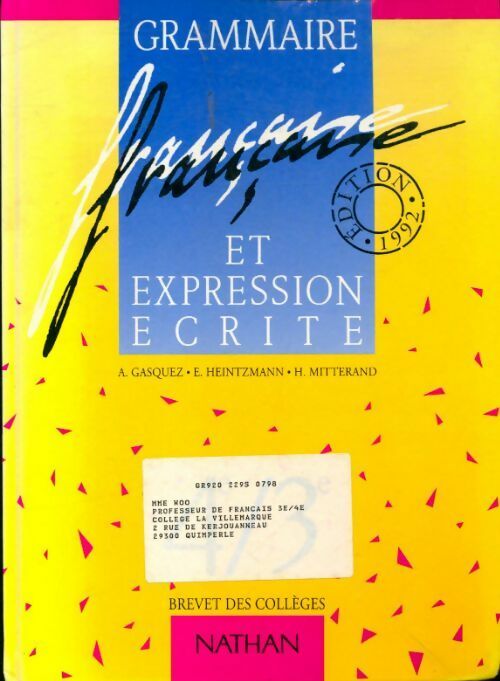 Livrenpoche : Grammaire française et expression écrite 4e - 3e - Collectif - Livre