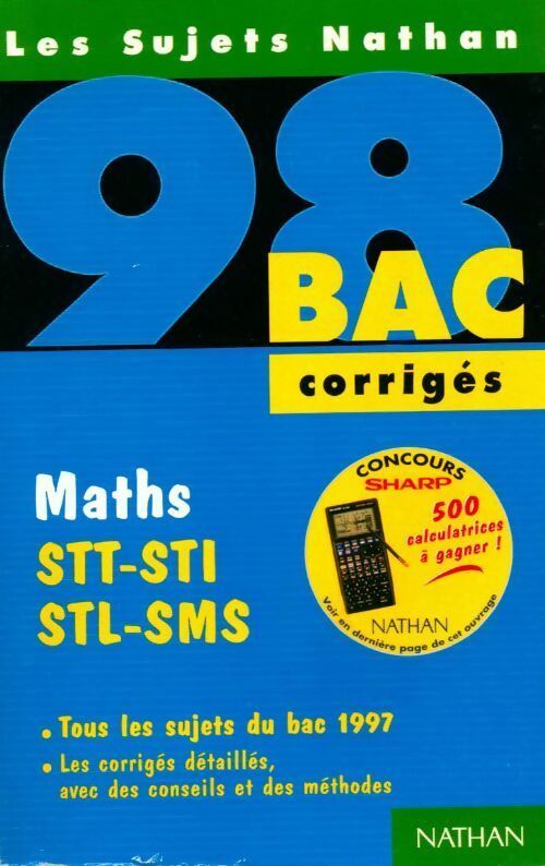 Livrenpoche : Maths Terminales STT-STI, STL-SMS corrigés 1998 - Michel Poncy - Livre