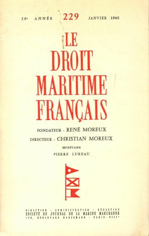 Le droit maritime français - Collectif -  Société du journal de la marine marchande - Livre