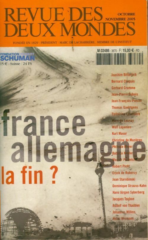 Livrenpoche : Revue des deux mondes Octobre- novembre 2005 - Collectif - Livre