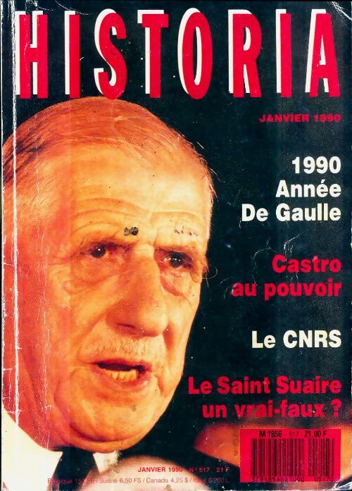 Livrenpoche : Historia n°517 : 1990, année de Gaulle / Castro au pouvoir / Le CNRS - Collectif - Livre