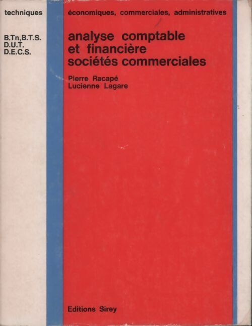 Livrenpoche : Analyse comptable et financière sociétés commerciales - Pierre Racapé - Livre