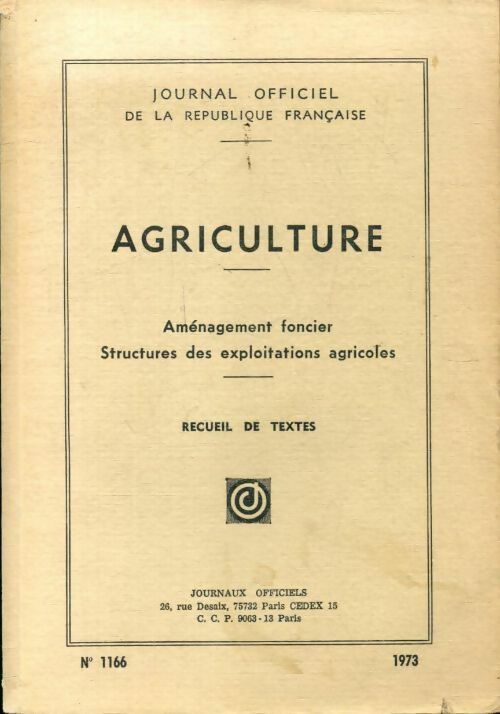 Livrenpoche : Agriculture aménagement foncier - Collectif - Livre