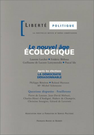 Livrenpoche : Liberté politique n°20 : Le nouvel Âge écologique - Collectif - Livre