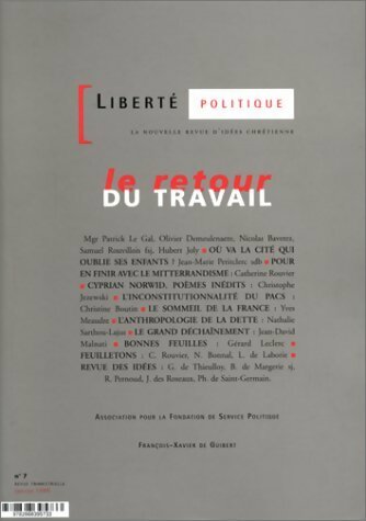 Livrenpoche : Liberté politique n°7 : Retour du travail - Collectif - Livre