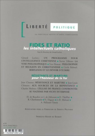 Livrenpoche : Liberté politique n°9 :  fides et ratio - Collectif - Livre