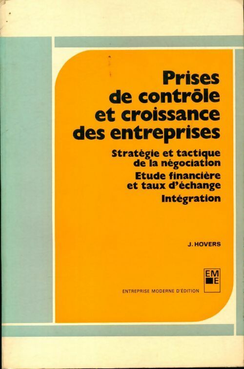Livrenpoche : Prises de contrôle et croissance des entreprises - J Hovers - Livre