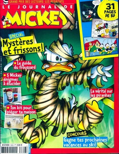 Le journal de Mickey n°3306 : Mystères et frissons - Collectif -  Le journal de Mickey - Livre