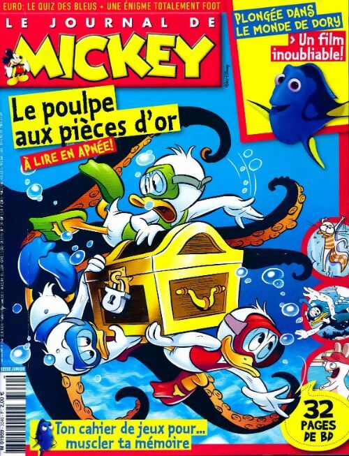 Le journal de Mickey n°3340 : Le poulpe aux pièces d'or - Collectif -  Le journal de Mickey - Livre