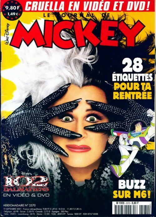 Livrenpoche : Le journal de Mickey n°2570 : 102 dalmatiens - Collectif - Livre