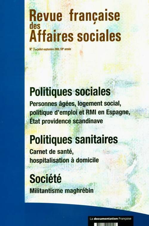 Revue française des affaires sociales n°3 - Collectif -  Revue française des affaires sociales - Livre