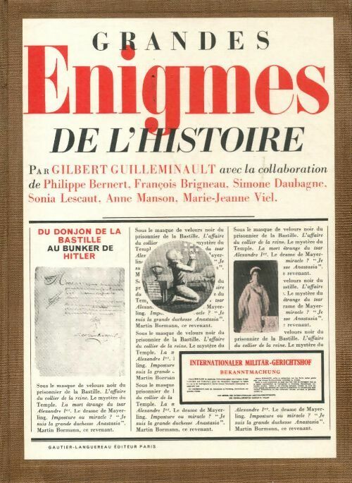 Livrenpoche : Grandes énigmes de l'histoire - Gilbert Guilleminault - Livre