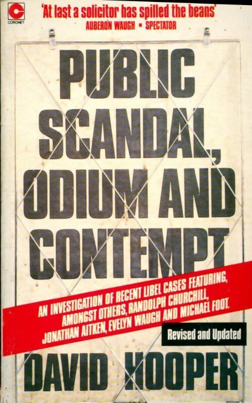Livrenpoche : Public scandal, odium and contempt - David Hooper - Livre