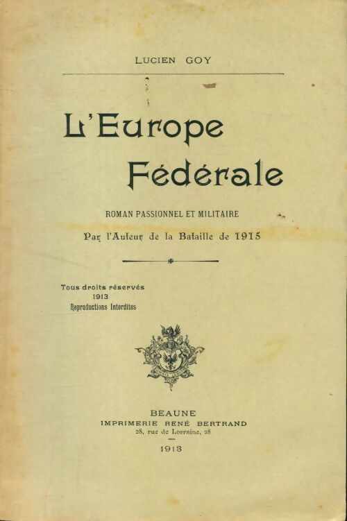 Livrenpoche : L'Europe fédérale - Lucien Goy - Livre