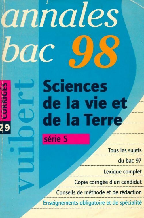 Livrenpoche : Sciences de la vie Terminale S corrigés 1998 - Collectif - Livre