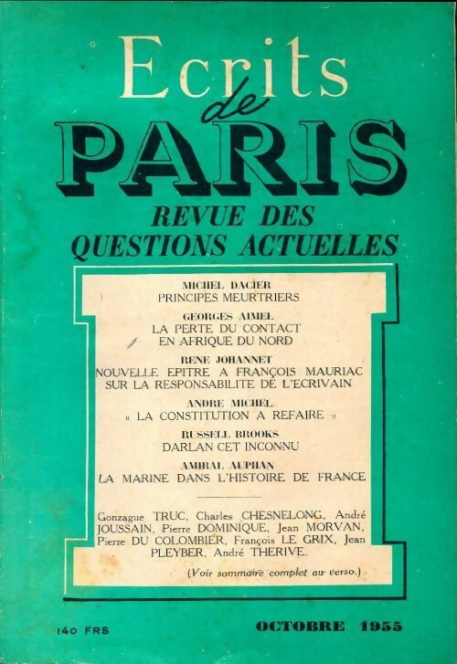 Livrenpoche : Ecrits de Paris n°131 - Collectif - Livre