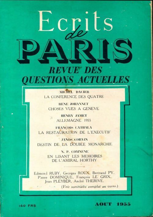 Livrenpoche : Ecrits de Paris n°129 - Collectif - Livre