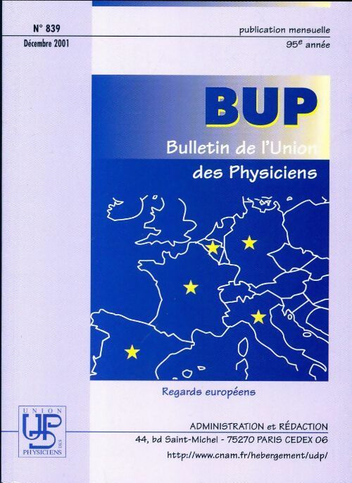 Livrenpoche : Bulletin de l'union des physiciens n°839 - Collectif - Livre