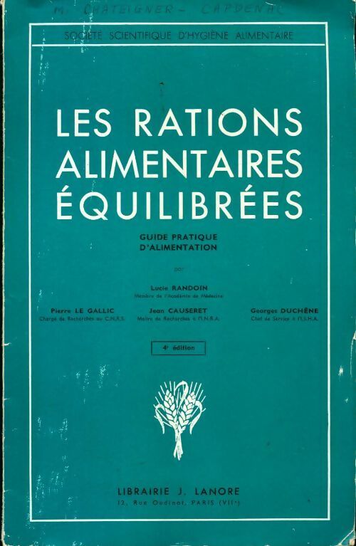 Livrenpoche : Les rations alimentaires equilibrées - Collectif - Livre