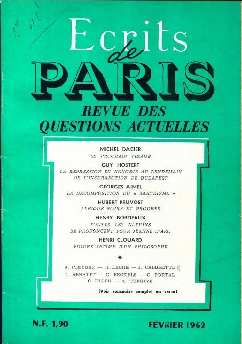 Livrenpoche : Ecrits de Paris n°201 - Collectif - Livre