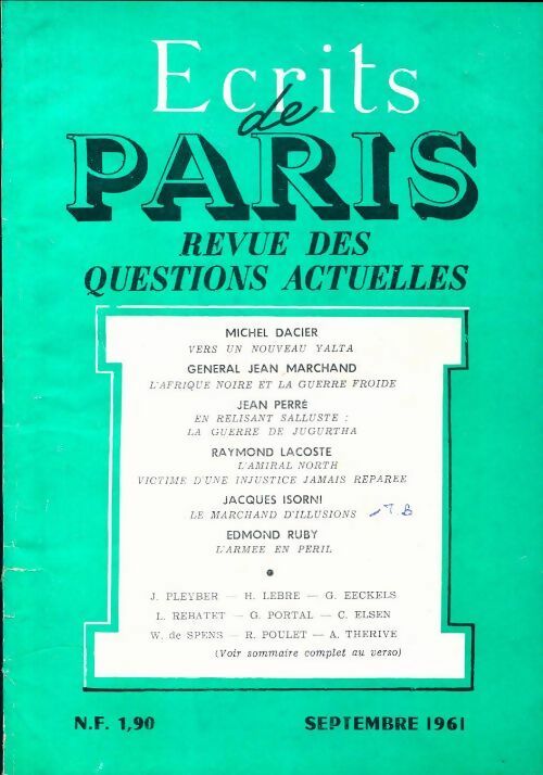 Livrenpoche : Ecrits de Paris n°196 - Collectif - Livre