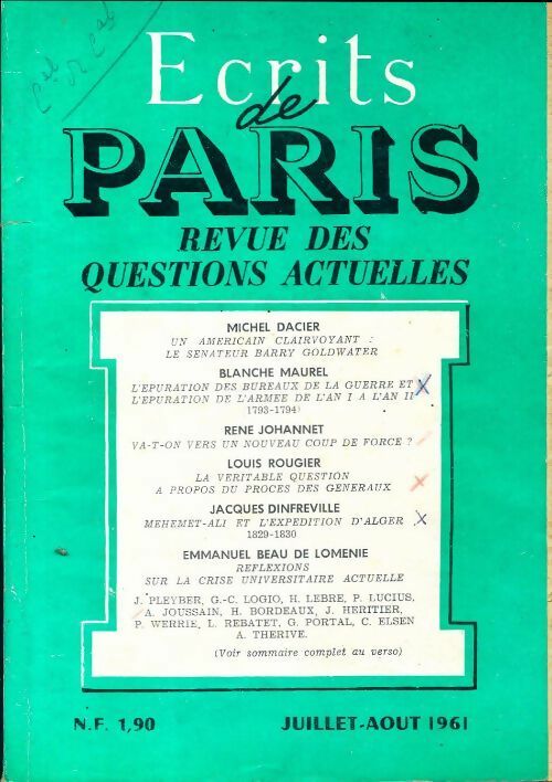 Livrenpoche : Ecrits de Paris n°195 - Collectif - Livre
