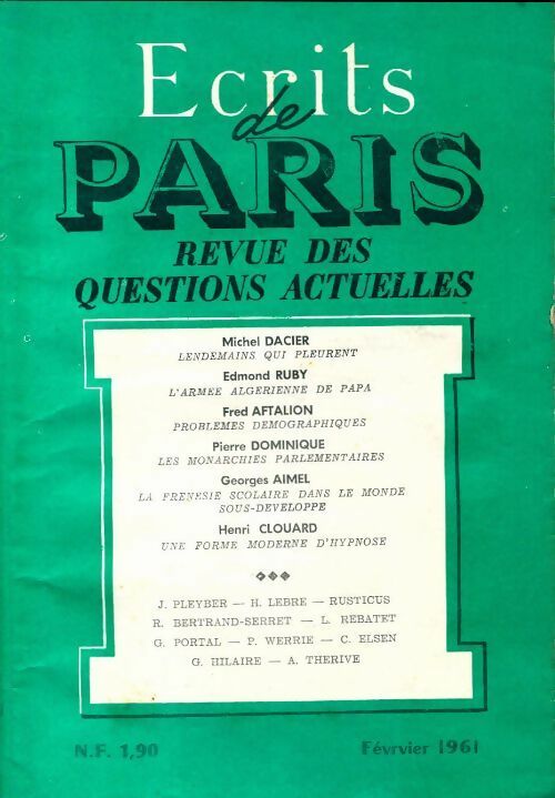 Livrenpoche : Ecrits de Paris n°190 - Collectif - Livre