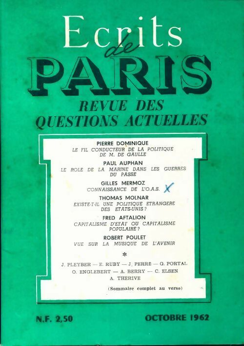 Livrenpoche : Ecrits de Paris n°208 - Collectif - Livre