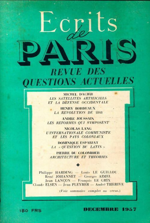 Livrenpoche : Ecrits de Paris n°155 - Collectif - Livre
