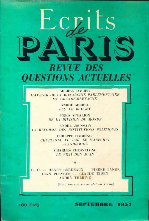 Livrenpoche : Ecrits de Paris n°152 - Collectif - Livre