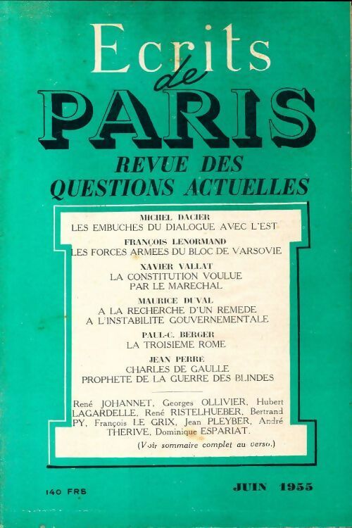 Livrenpoche : Ecrits de Paris n°127 - Collectif - Livre