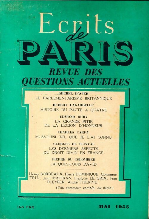 Livrenpoche : Ecrits de Paris n°126 - Collectif - Livre