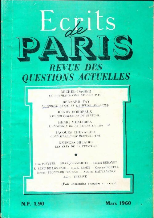 Livrenpoche : Ecrits de Paris n°188 - Collectif - Livre