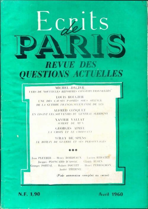 Livrenpoche : Ecrits de Paris n°181 - Collectif - Livre