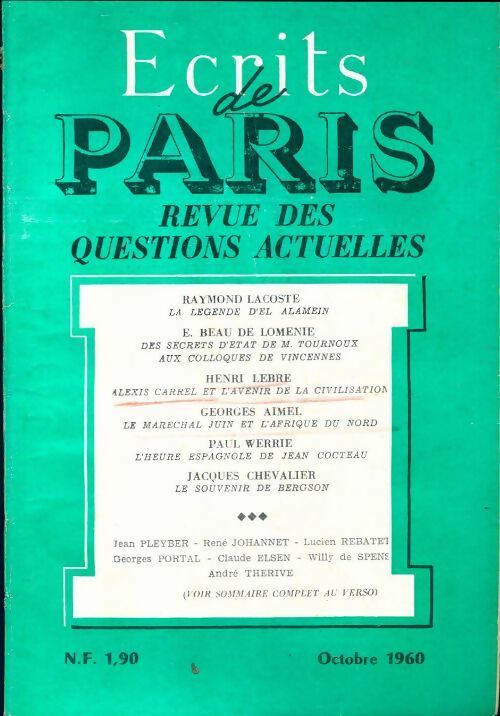 Livrenpoche : Ecrits de Paris n°186 - Collectif - Livre