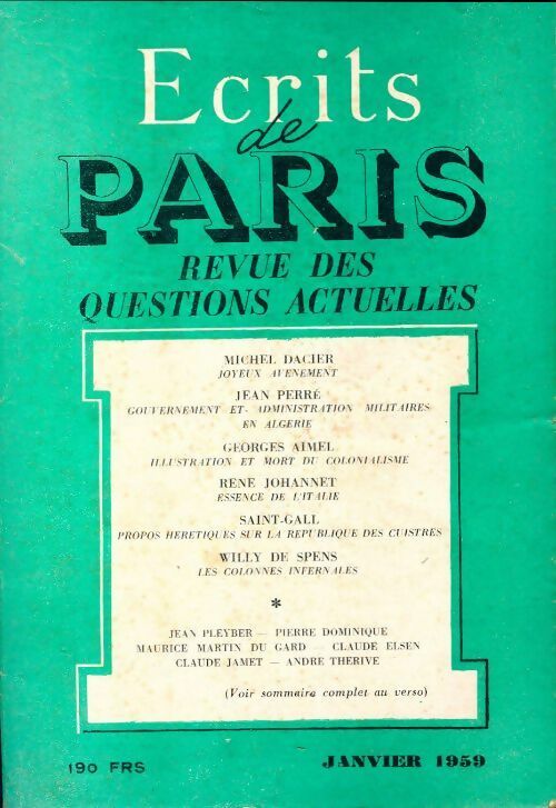 Livrenpoche : Ecrits de Paris n°167 - Collectif - Livre