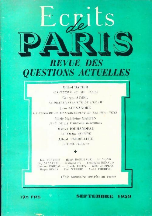 Livrenpoche : Ecrits de Paris n°174 - Collectif - Livre