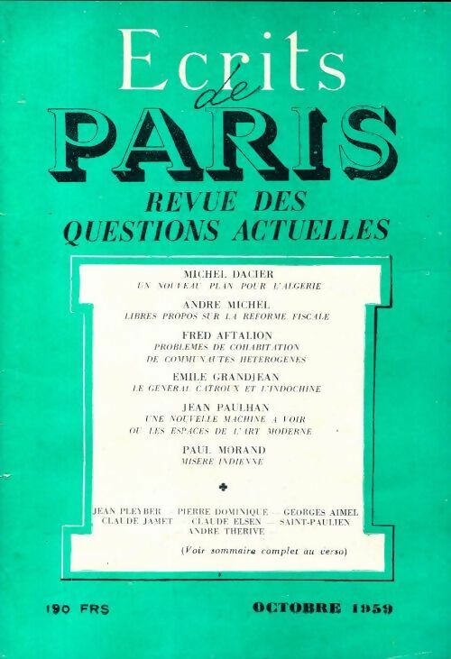 Livrenpoche : Ecrits de Paris n°175 - Collectif - Livre
