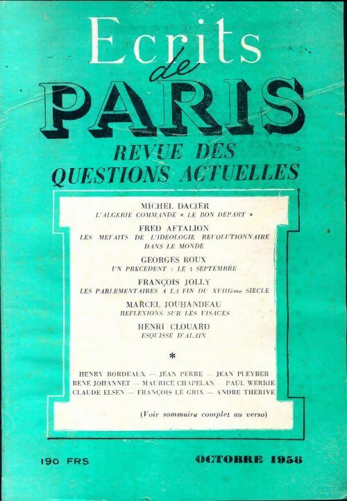 Livrenpoche : Ecrits de Paris n°164 - Collectif - Livre
