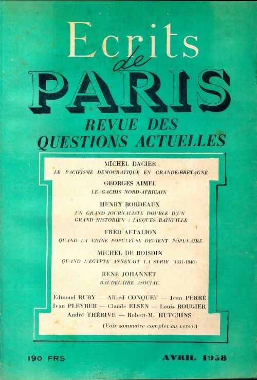 Livrenpoche : Ecrits de Paris n°159 - Collectif - Livre