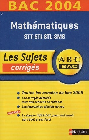 Livrenpoche : Mathématiques STT-STI-STL-SMS 2004 - Collectif - Livre