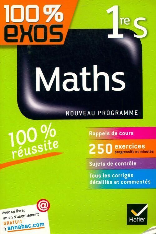 Livrenpoche : Maths 1ère S. Exercices résolus - Fabrice Barache - Livre