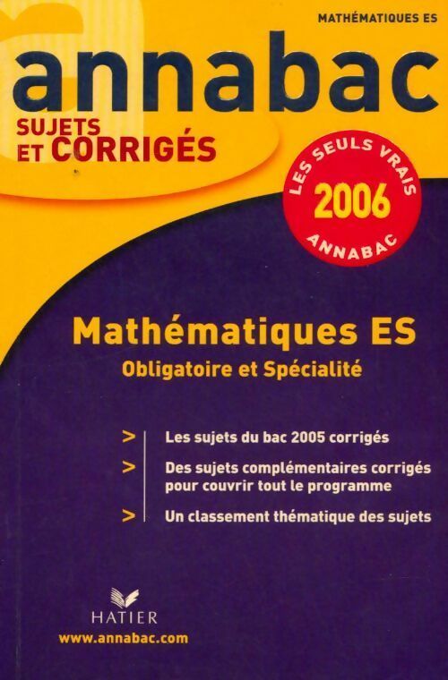 Livrenpoche : Mathématiques Terminales ES Sujets corrigés 2006 - Richard Bréhéret - Livre
