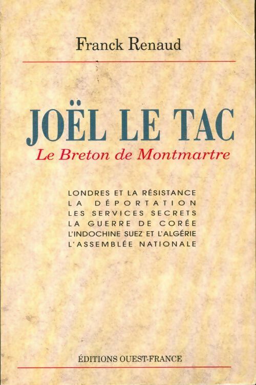 Livrenpoche : Joël Le Tac le breton de Montmartre - Franck Renaud - Livre