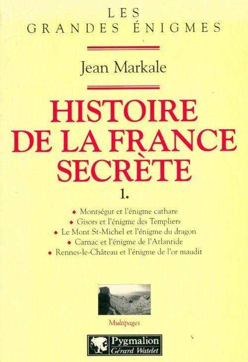Livrenpoche : Histoire de la France secrète Tome I - Jean Markale - Livre