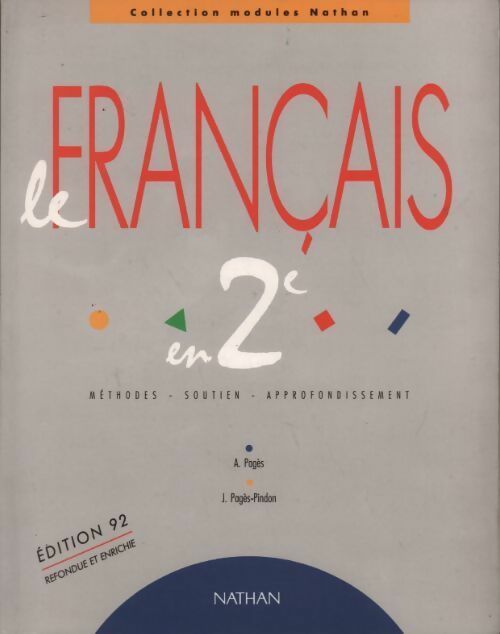 Livrenpoche : Le français en Seconde 1992 - Alain Pagès - Livre