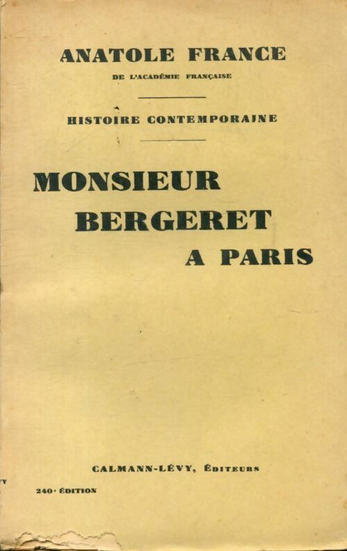 Livrenpoche : M. Bergeret à Paris - Anatole France - Livre