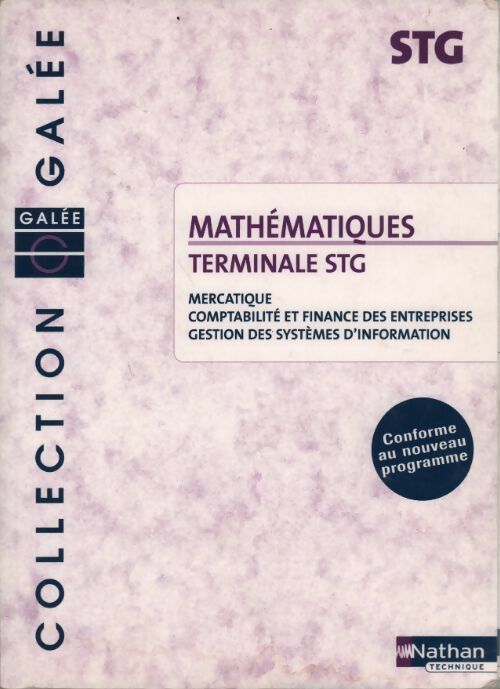 Livrenpoche : Mathématiques Terminale STG - Collectif - Livre